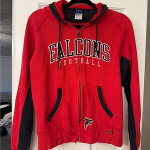 VINTAGE Atlanta Falcons NFL Brand Red and Black Falcons Women's Jacket size med
